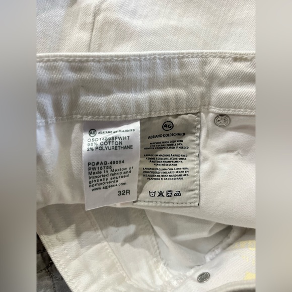 NWT AG Hailey Ex Boyfriend Roll-up Cuffed White Denim Shorts Size 32 - Picture 11 of 15